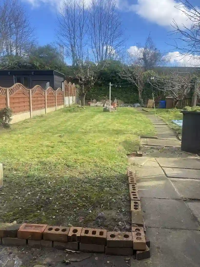 Lawn restoration job in progress by EU Gardening Services